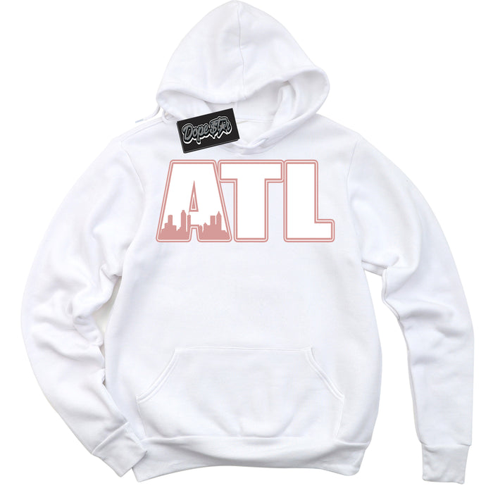 Cool White Hoodie with “Atlanta” design that Perfectly Matches Legend Pink 1s Jordans.