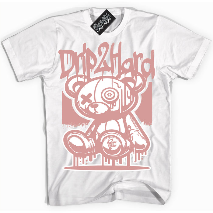 Cool White Shirt with “Drip 2 Hard” design that perfectly matches the Legend Pink 1s Jordans.