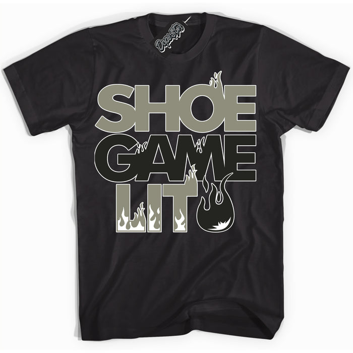 Cool Black Shirt with “ Shoe Game Lit ” design that perfectly matches AJKO Low Shadow 1s Sneakers.