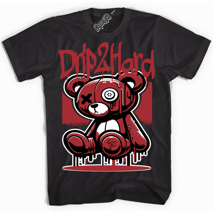 AJ1 Retro High '85 OG Bred ‘Drip 2 Hard’ – Black Streetwear T-Shirt | Sneaker Matching shirt for AJ1 Retro High '85 OG Bred | Men's and Women's Streetwear Graphic Tee by Sneaker Shirts Outlet.
