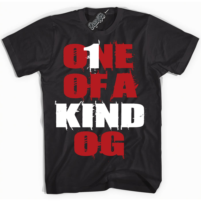 AJ1 Retro High '85 OG Bred ‘One OF A Kind’ – Black Streetwear T-Shirt | Sneaker Matching shirt for AJ1 Retro High '85 OG Bred | Men's and Women's Streetwear Graphic Tee by Sneaker Shirts Outlet.
