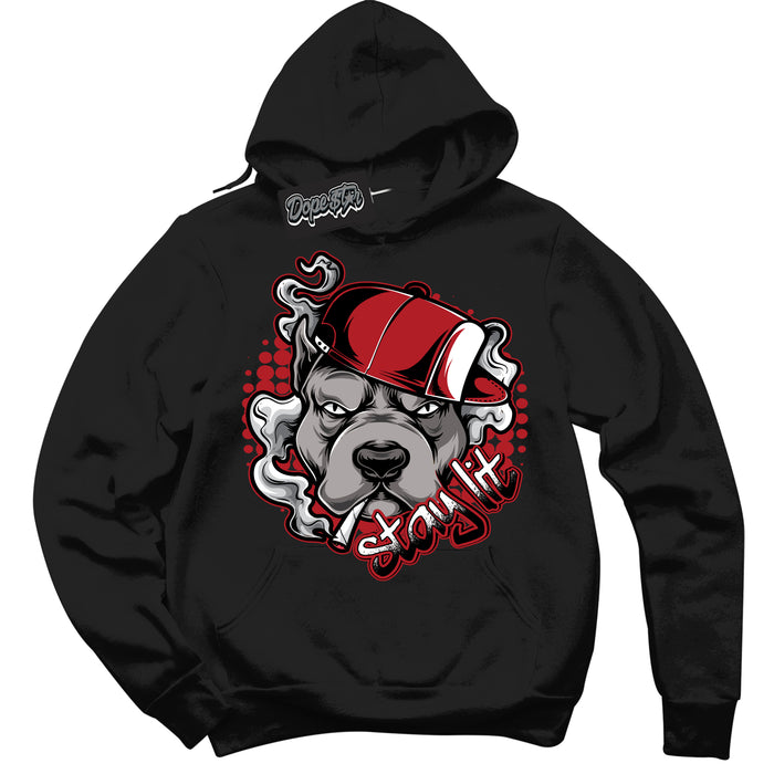 AJ1 Retro High '85 OG Bred ‘Stay Lit’ – Black Streetwear Hoodie | Sneaker Matching sweatshirt for AJ1 Retro High '85 OG Bred | Men's and Women's Streetwear Graphic Hoodie by Sneaker Shirts Outlet
