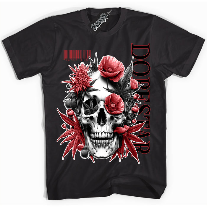 AJ1 Retro High OG Black Toe Reimagined 'Skull Poppies' Shirt - Black Streetwear Mockup | Sneakerhead T-shirt Matching Black Toe Reimagined AJ1 Highs| Limited Edition Jordan 1 Retro High OG Black Toe Reimagined Shirt for Men & Women | Drip with Your Black Toe Reimagined 1s Kicks | Sneakerhead Fashion Must-Have.
