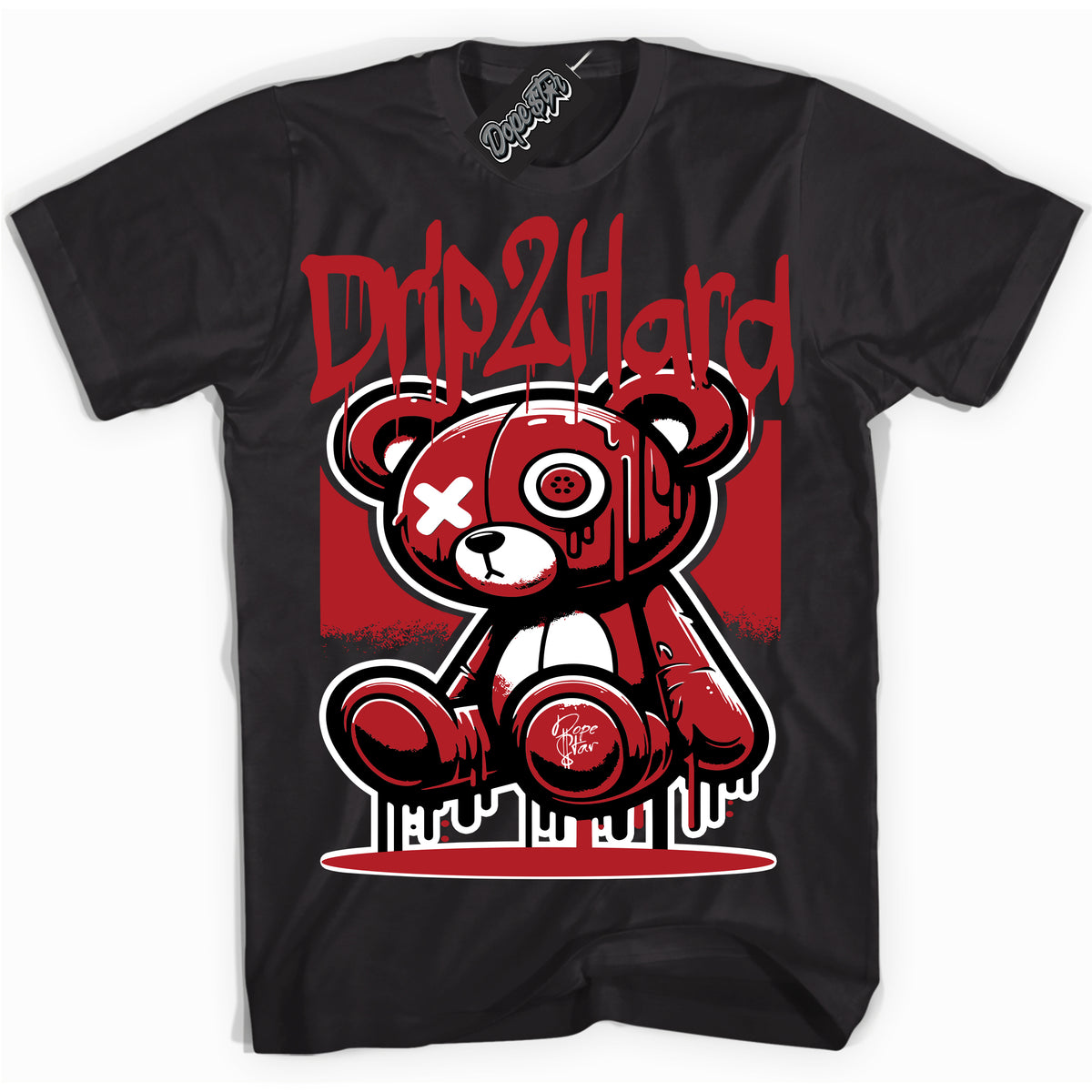 Cool Black graphic tee with “ Drip 2 Hard ” design, that perfectly matches Heritage 1s