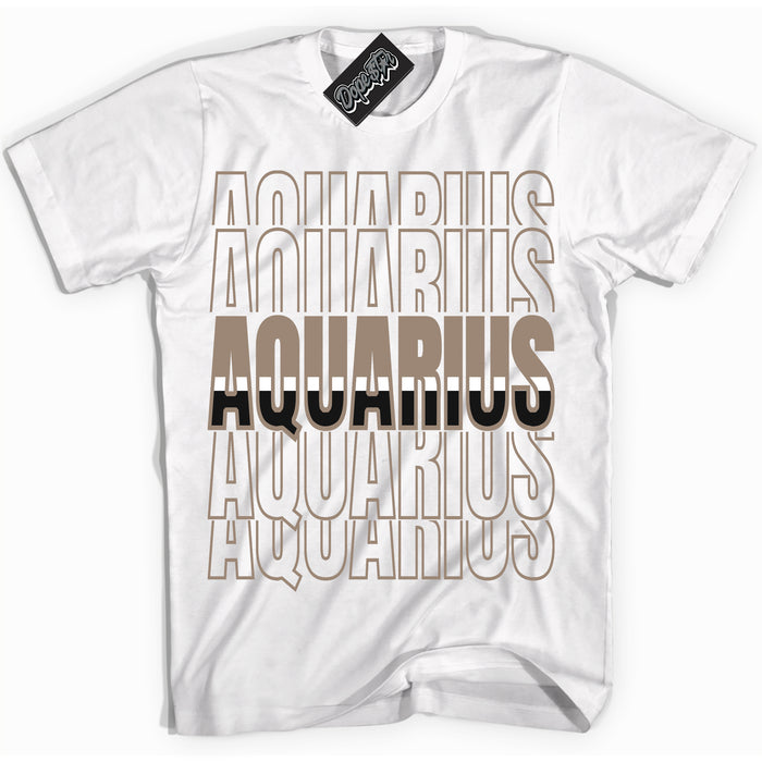 Cool White Shirt with “ Aquarius ” design that perfectly matches Latte 1s Sneakers.