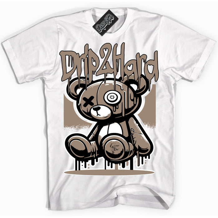 Cool White Shirt with “ Drip 2 Hard ” design that perfectly matches Latte 1s Sneakers.