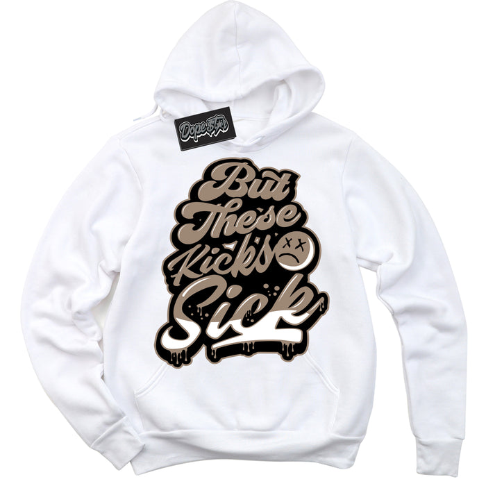 Cool White Hoodie with “ Kick Sick ”  design that Perfectly Matches  Latte 1s Sneakers.