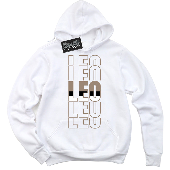 Cool White Hoodie with “ Leo ”  design that Perfectly Matches  Latte 1s Sneakers.