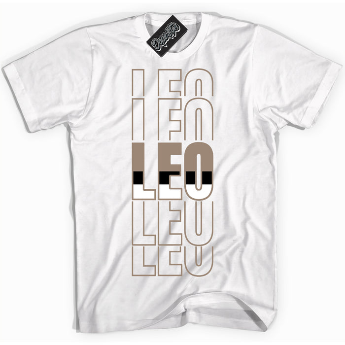 Cool White Shirt with “ Leo ” design that perfectly matches Latte 1s Sneakers.