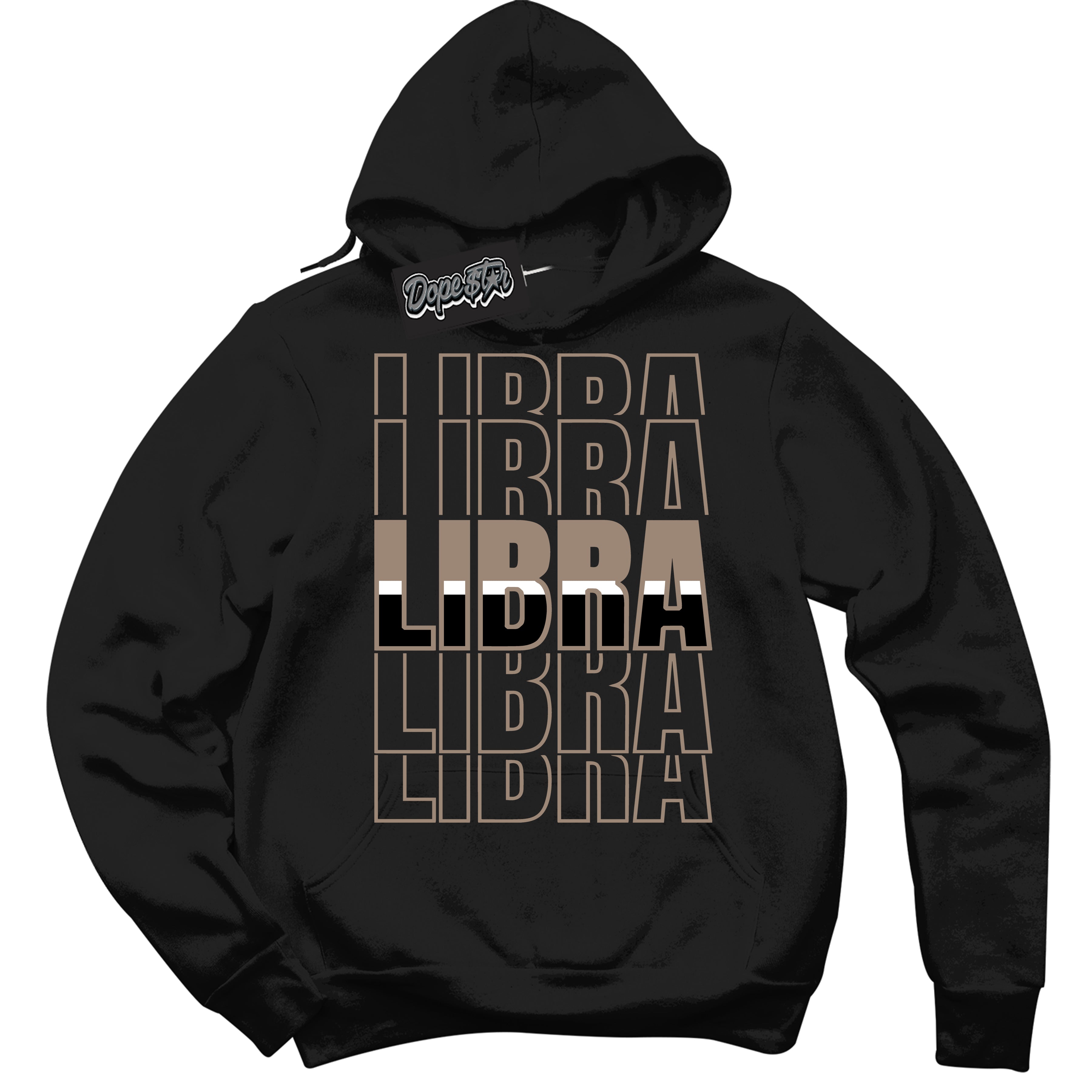 Cool Black Hoodie with “ Libra ”  design that Perfectly Matches  Latte 1s Sneakers.