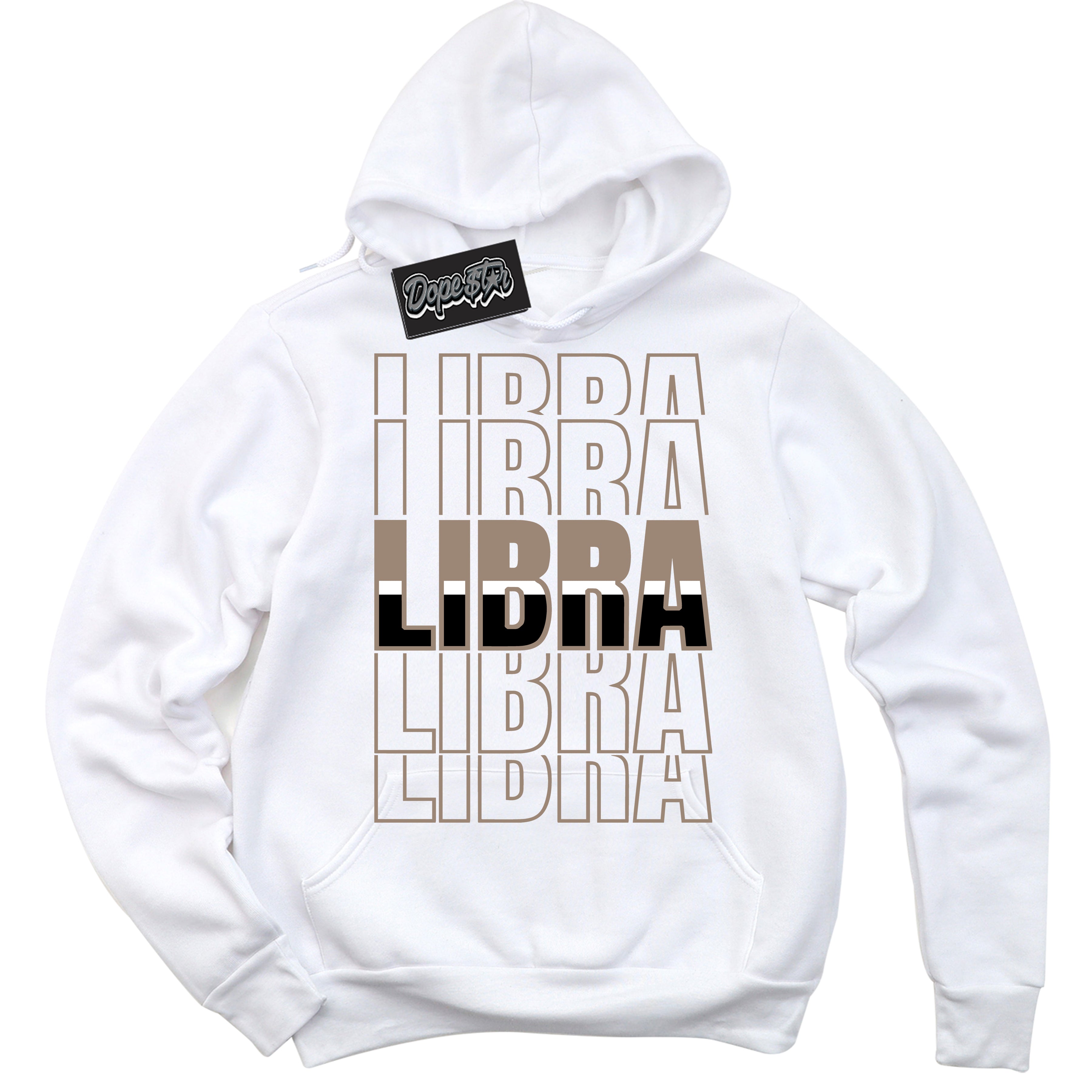 Cool White Hoodie with “ Libra ”  design that Perfectly Matches  Latte 1s Sneakers.