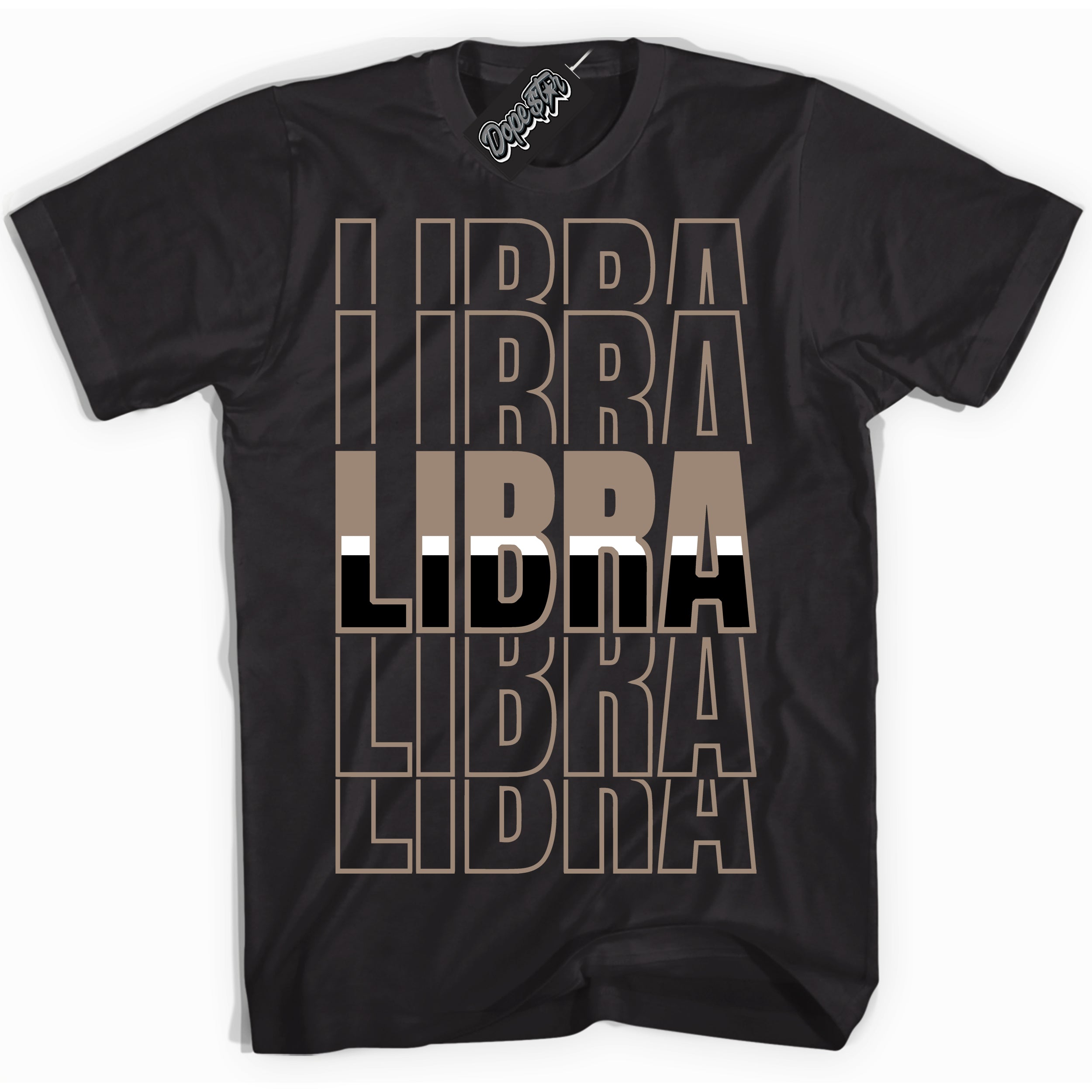Cool Black Shirt with “ Libra ” design that perfectly matches Latte 1s Sneakers.