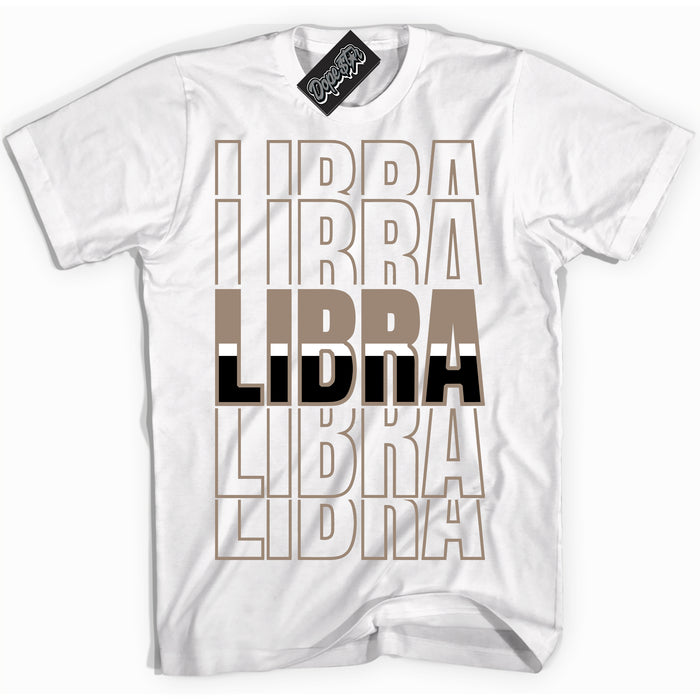 Cool White Shirt with “ Libra ” design that perfectly matches Latte 1s Sneakers.