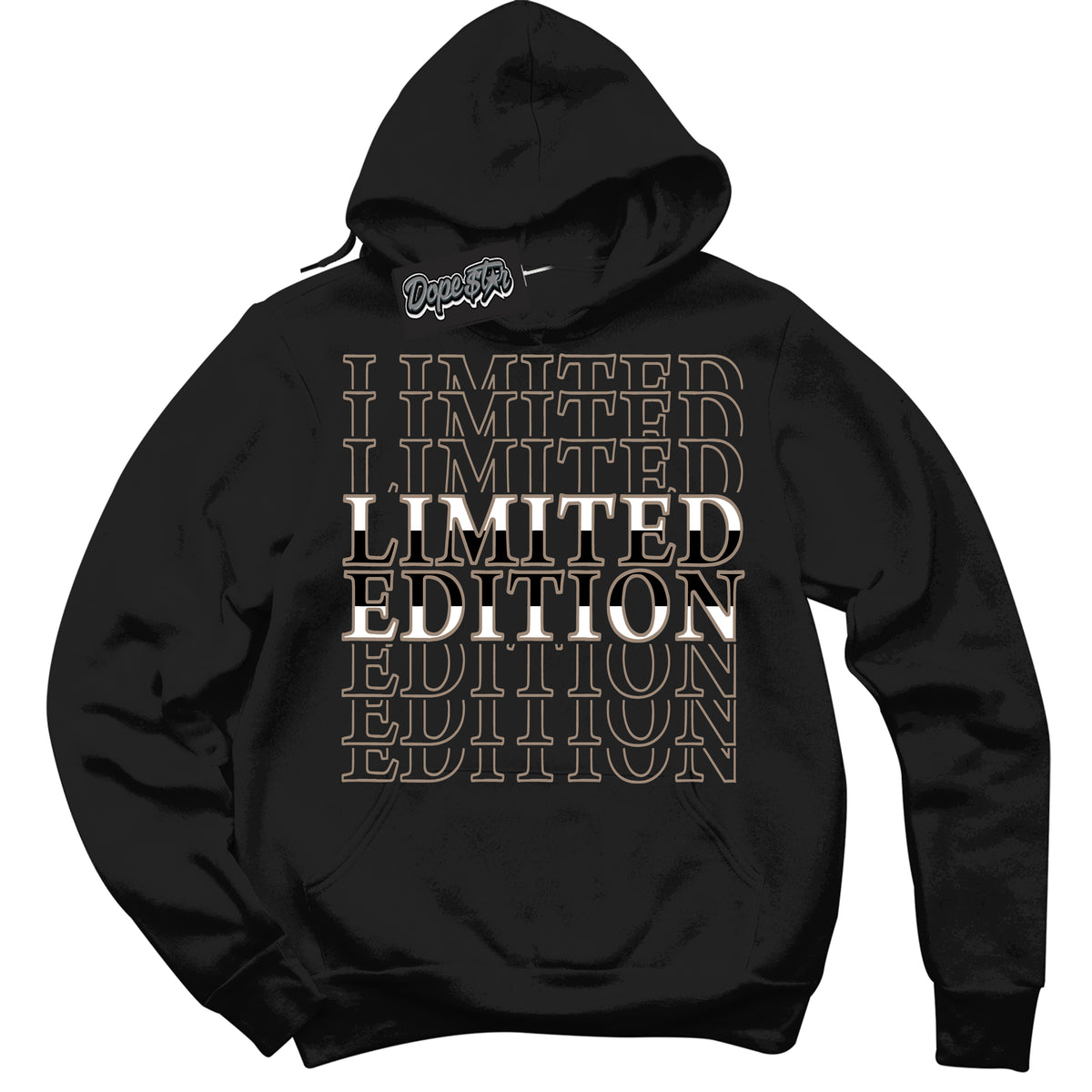 Cool Black Hoodie with “ Limited Edition ”  design that Perfectly Matches  Latte 1s Sneakers.