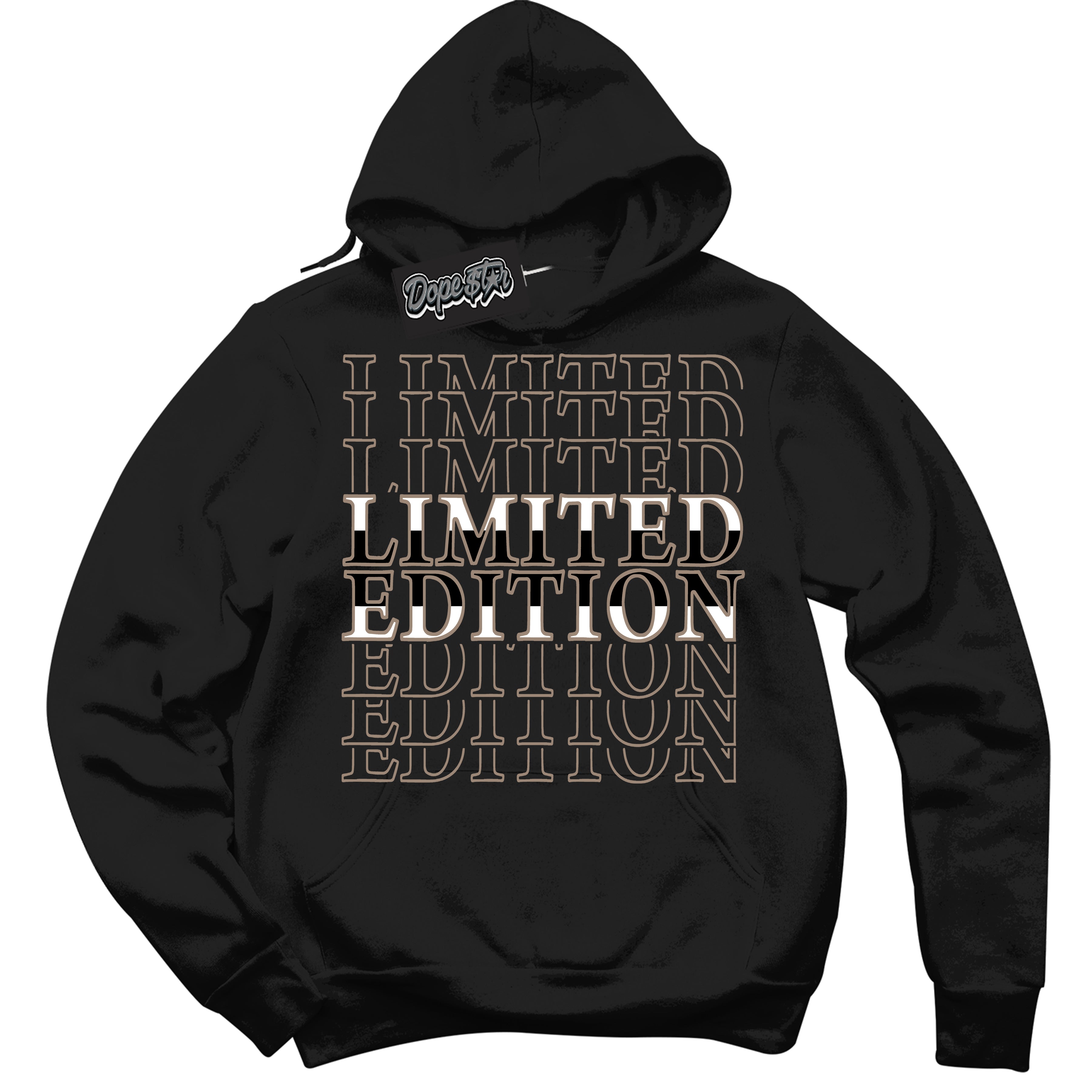 Cool Black Hoodie with “ Limited Edition ”  design that Perfectly Matches  Latte 1s Sneakers.