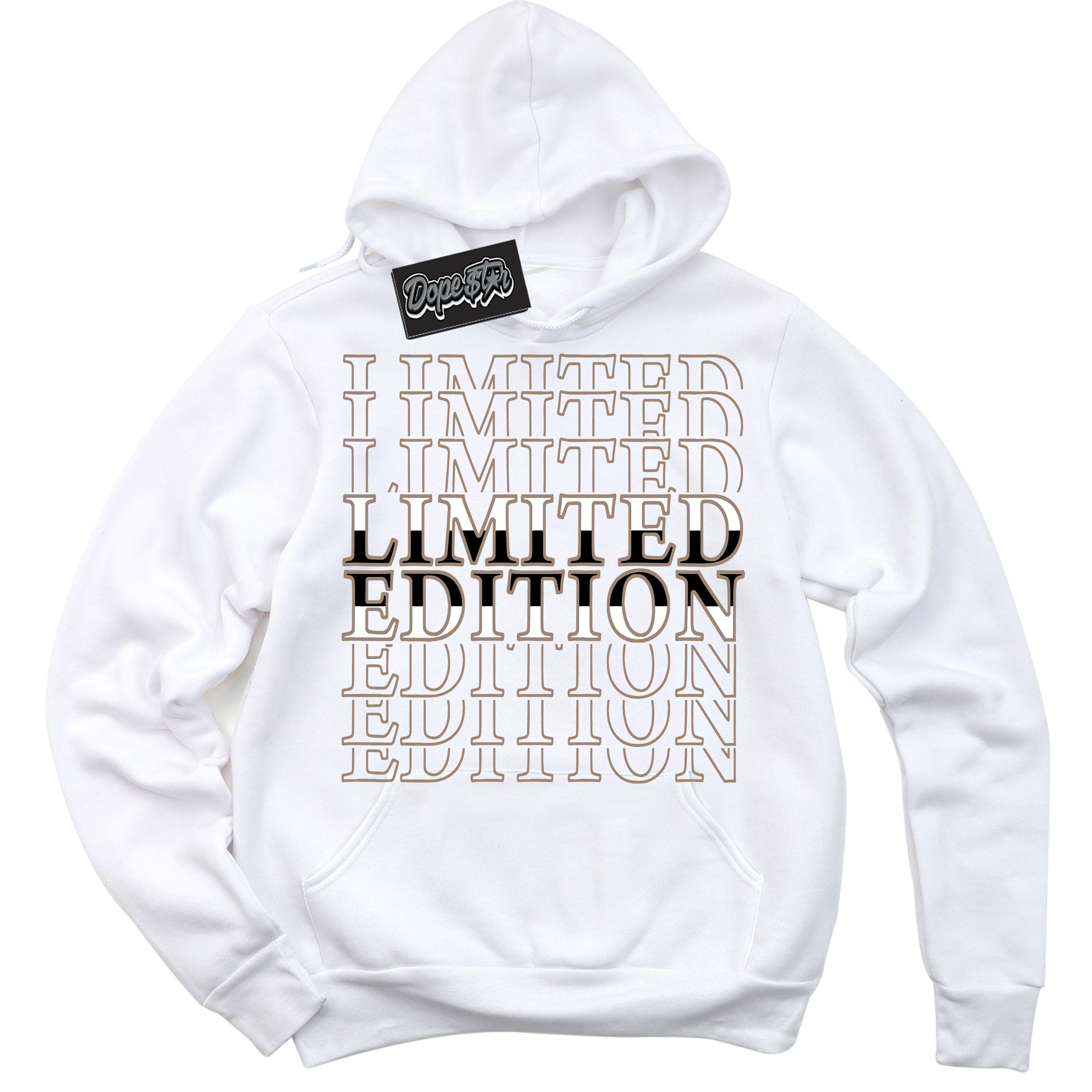 Cool White Hoodie with “ Limited Edition ”  design that Perfectly Matches  Latte 1s Sneakers.