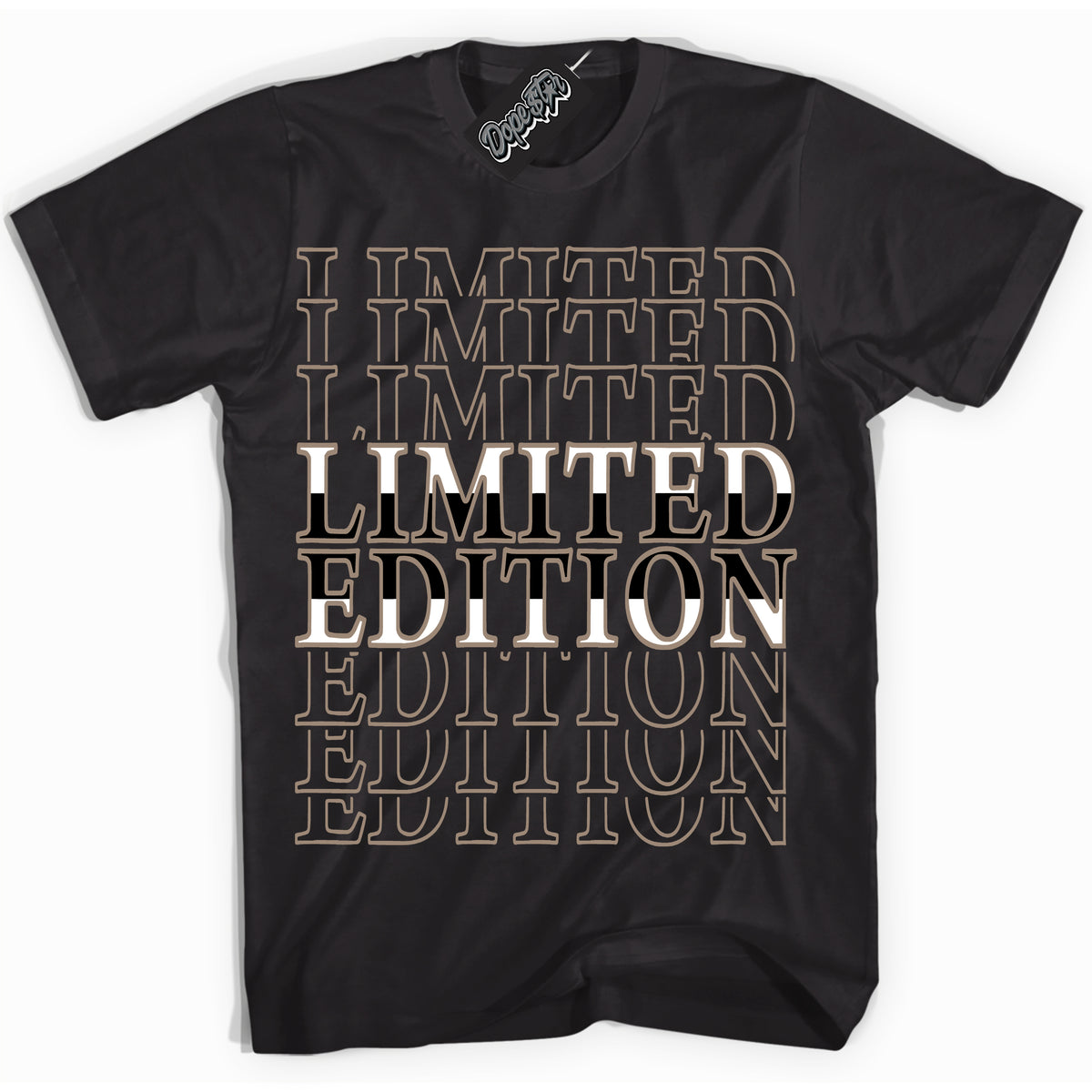 Cool Black Shirt with “ Limited Edition ” design that perfectly matches Latte 1s Sneakers.