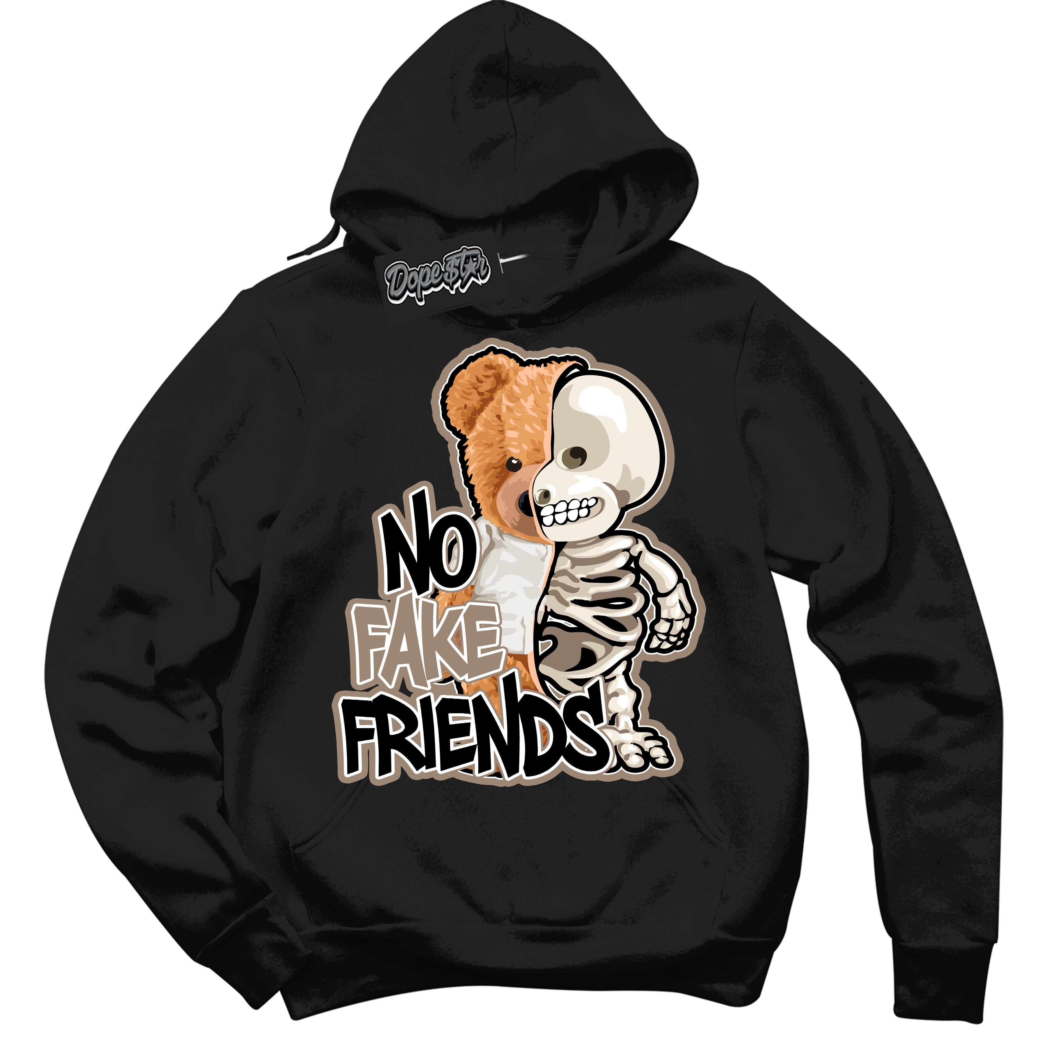 Cool Black Hoodie with “ No Fake Friends ”  design that Perfectly Matches  Latte 1s Sneakers.