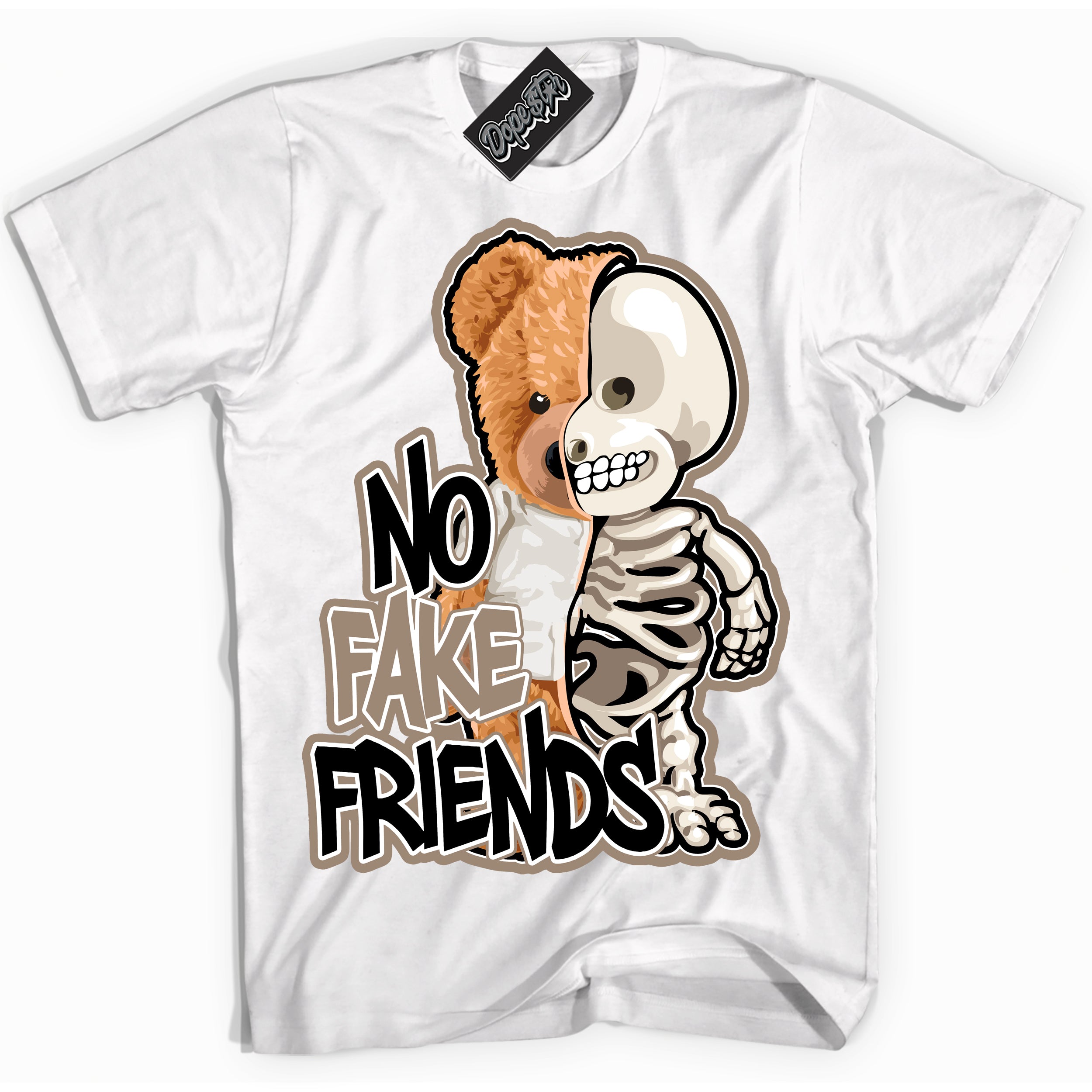 Cool White Shirt with “ No Fake Friends ” design that perfectly matches Latte 1s Sneakers.