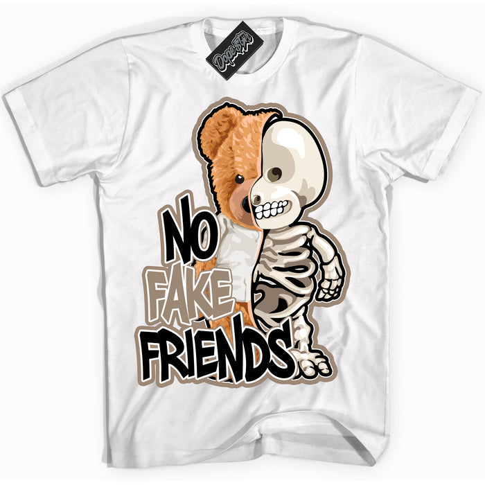 Cool White Shirt with “ No Fake Friends ” design that perfectly matches Latte 1s Sneakers.
