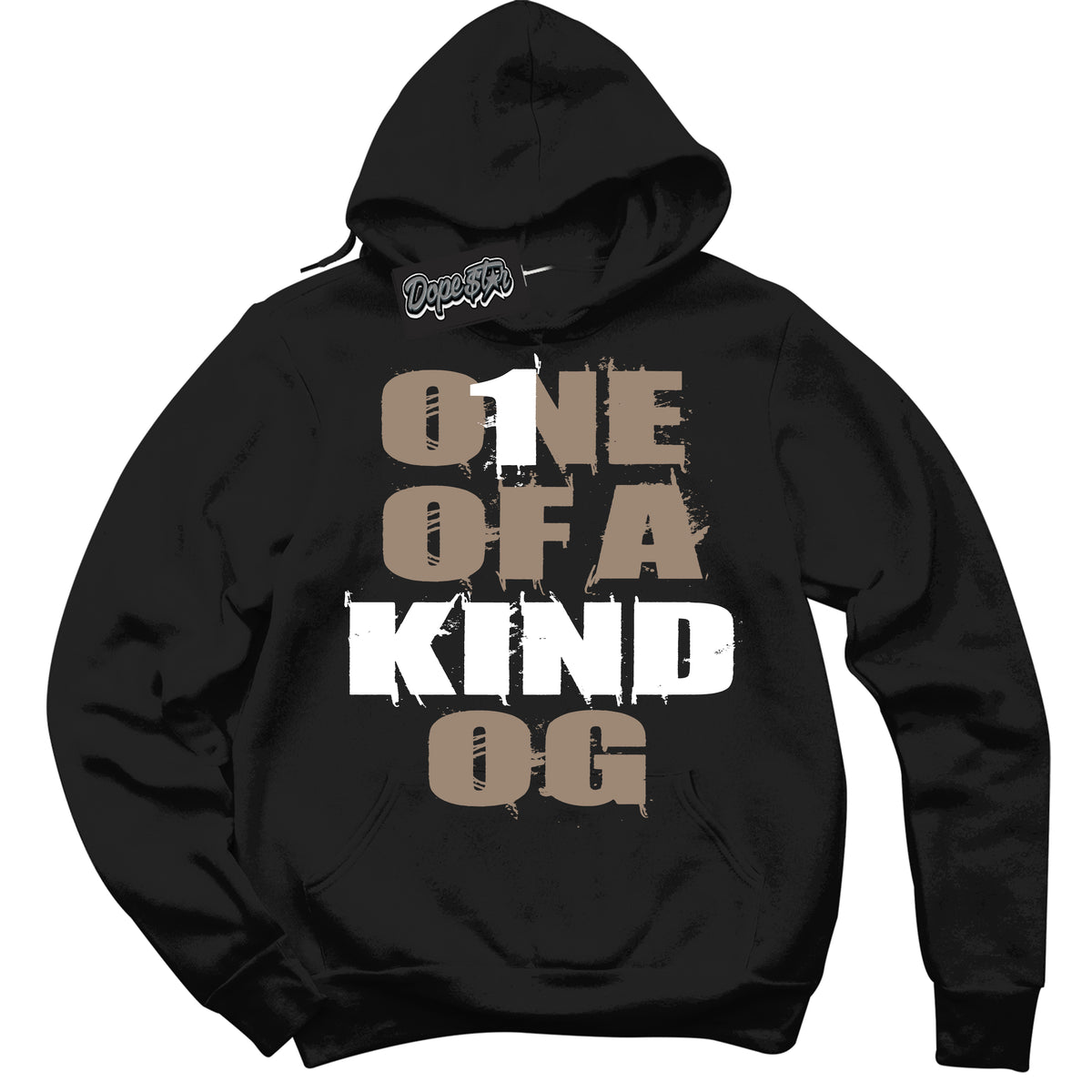 Cool Black Hoodie with “ One Of A Kind ”  design that Perfectly Matches  Latte 1s Sneakers.