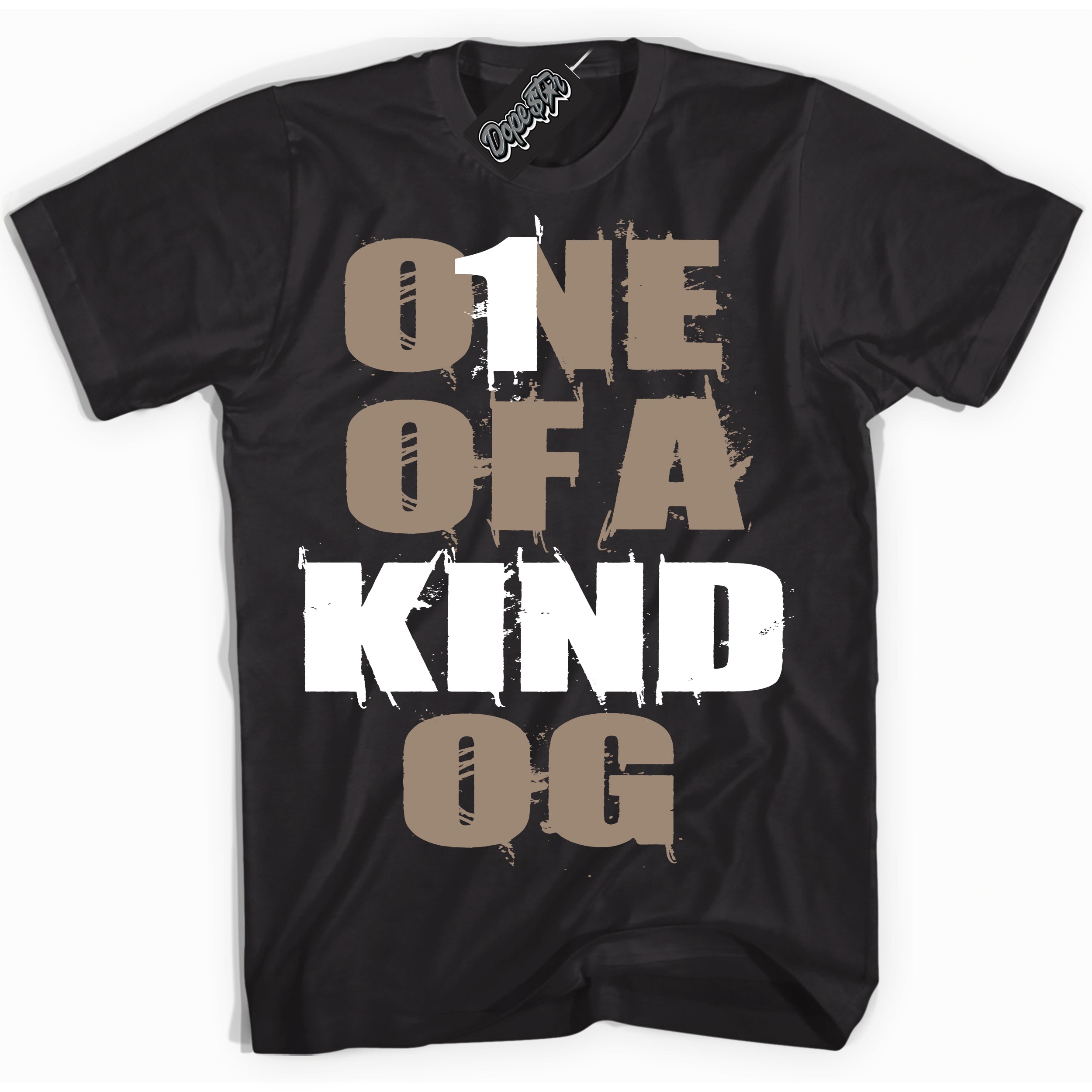 Cool Black Shirt with “ One Of A Kind ” design that perfectly matches Latte 1s Sneakers.