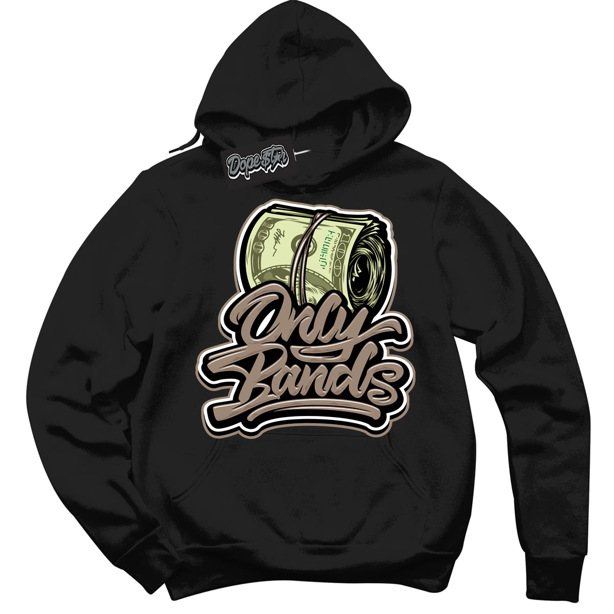 Cool Black Hoodie with “ Only Bands ”  design that Perfectly Matches  Latte 1s Sneakers.