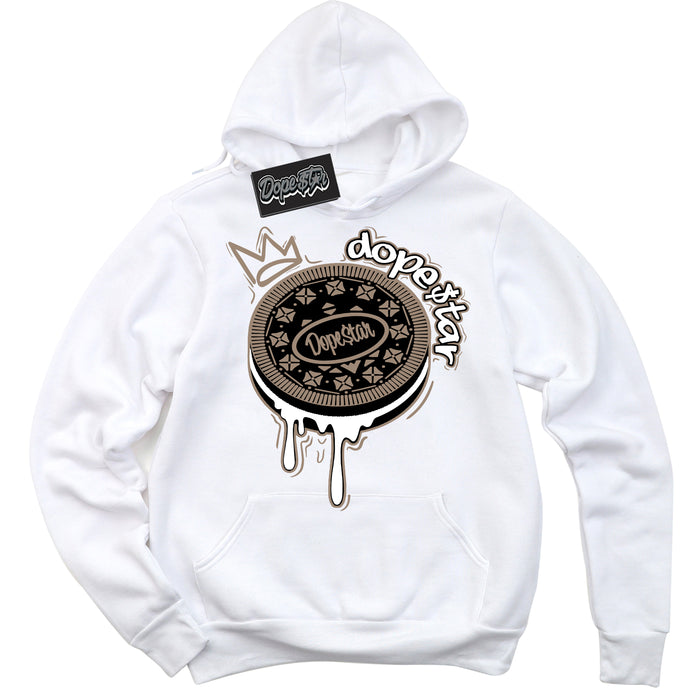 Cool White Hoodie with “ Oreo DS ”  design that Perfectly Matches  Latte 1s Sneakers.