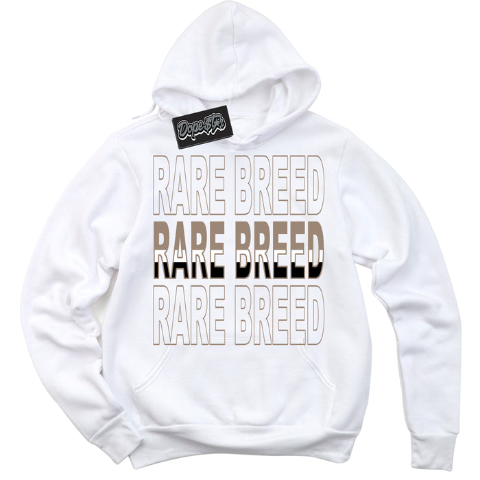 Cool White Hoodie with “ Rare Breed ”  design that Perfectly Matches  Latte 1s Sneakers.