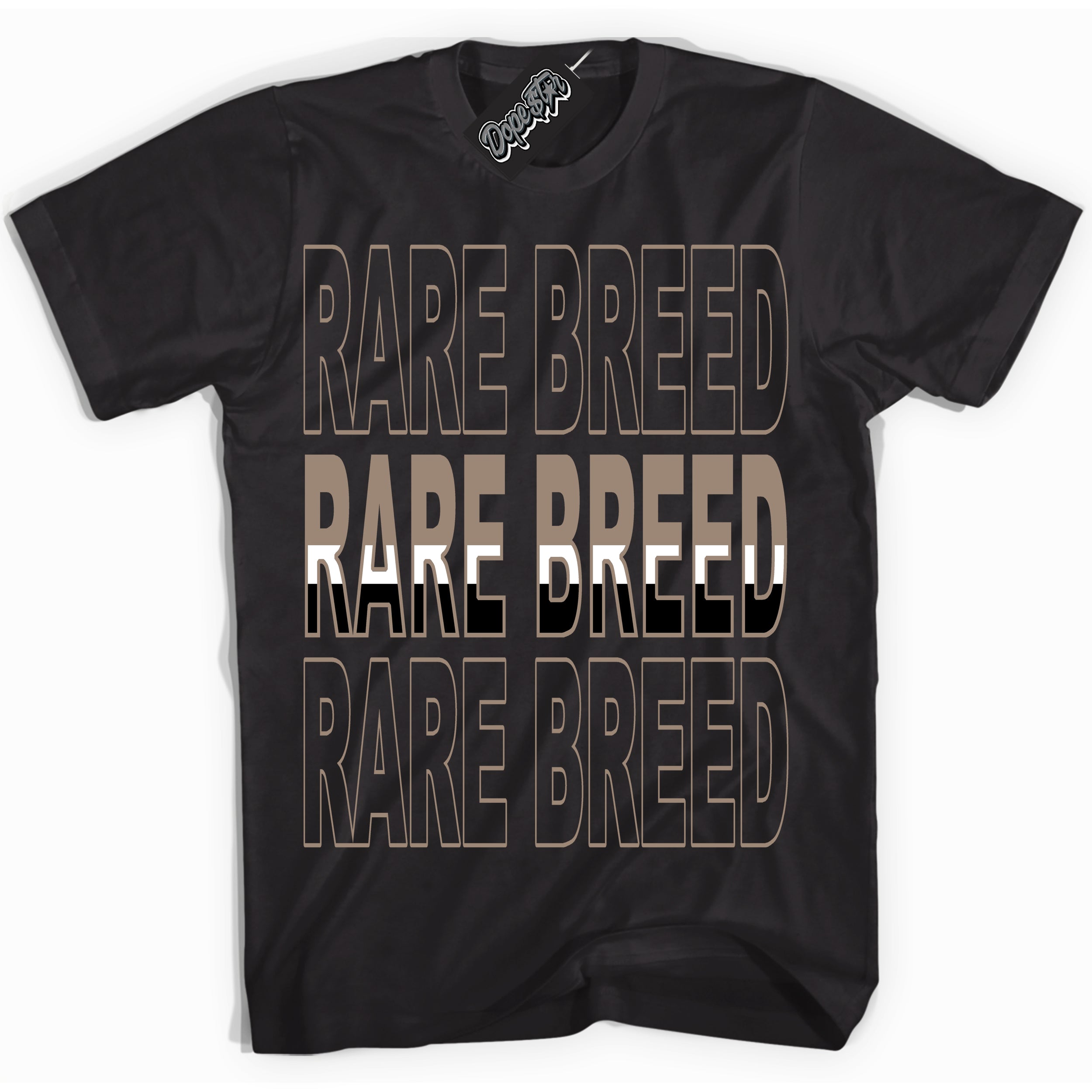 Cool Black Shirt with “ Rare Breed ” design that perfectly matches Latte 1s Sneakers.