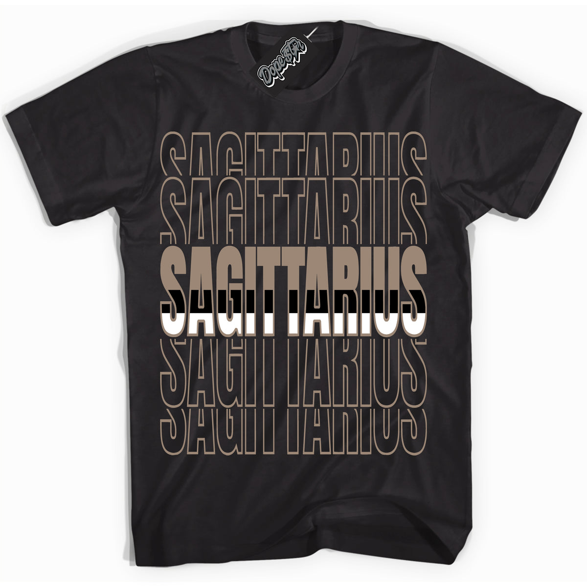 Cool Black Shirt with “ Sagittarius ” design that perfectly matches Latte 1s Sneakers.