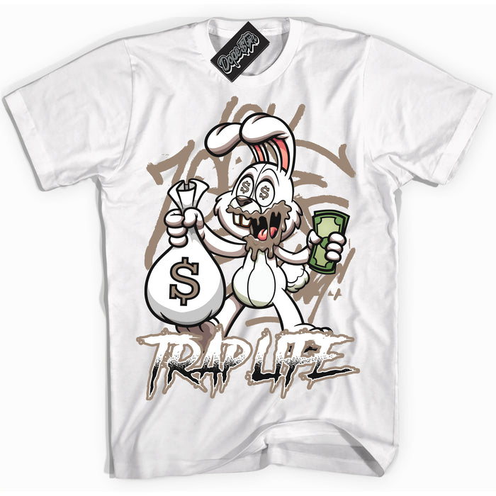 Cool White Shirt with “ Trap Rabbit ” design that perfectly matches Latte 1s Sneakers.
