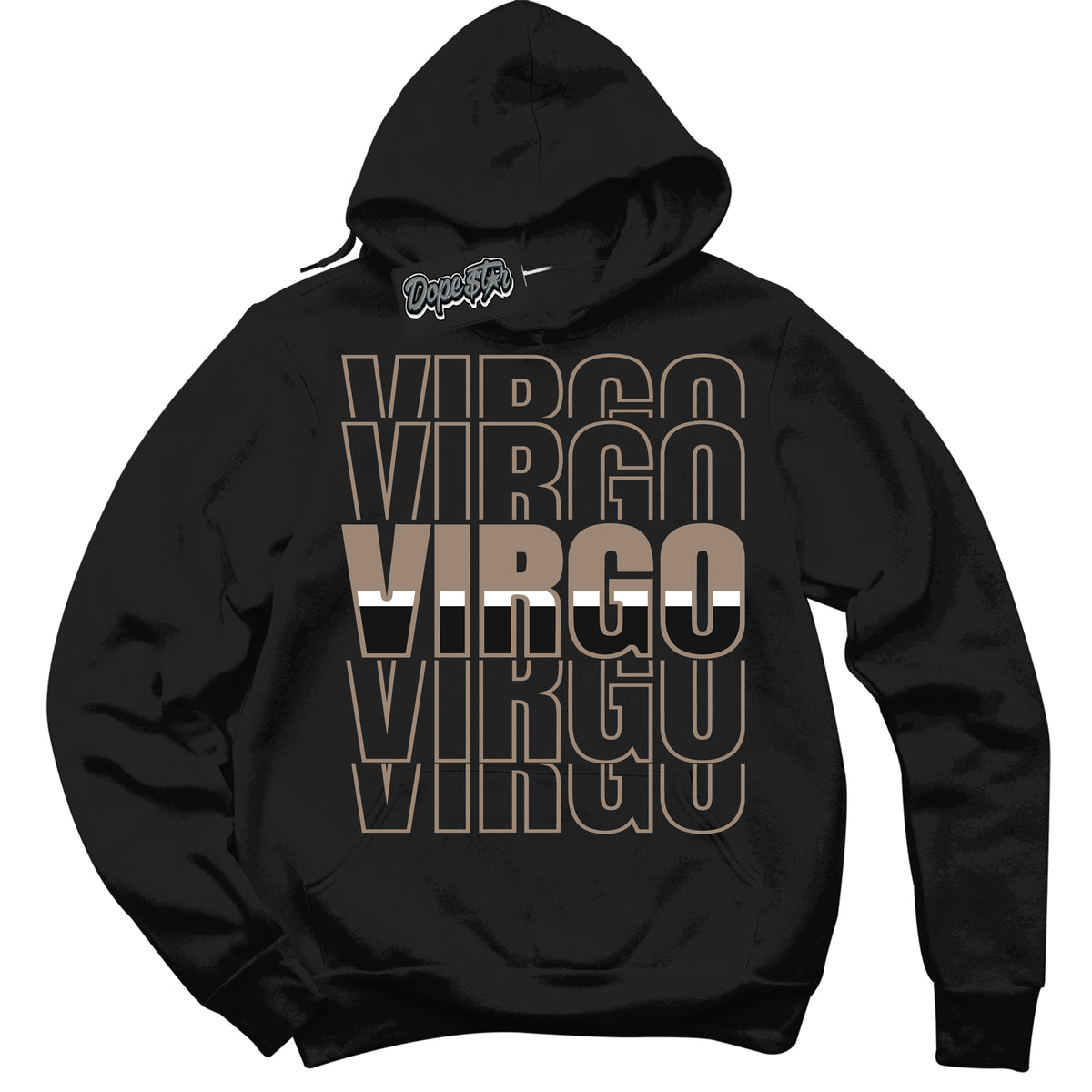 Cool Black Hoodie with “ Virgo ”  design that Perfectly Matches  Latte 1s Sneakers.