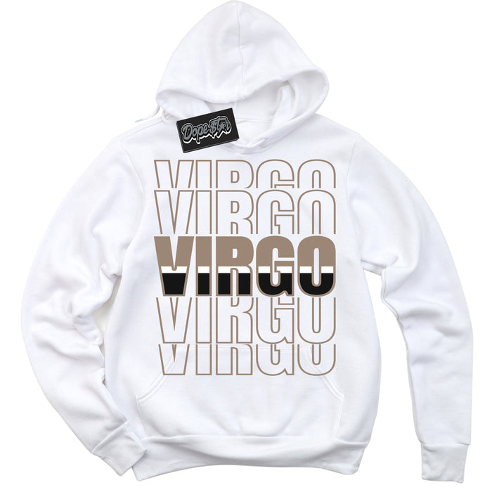 Cool White Hoodie with “ Virgo ”  design that Perfectly Matches  Latte 1s Sneakers.