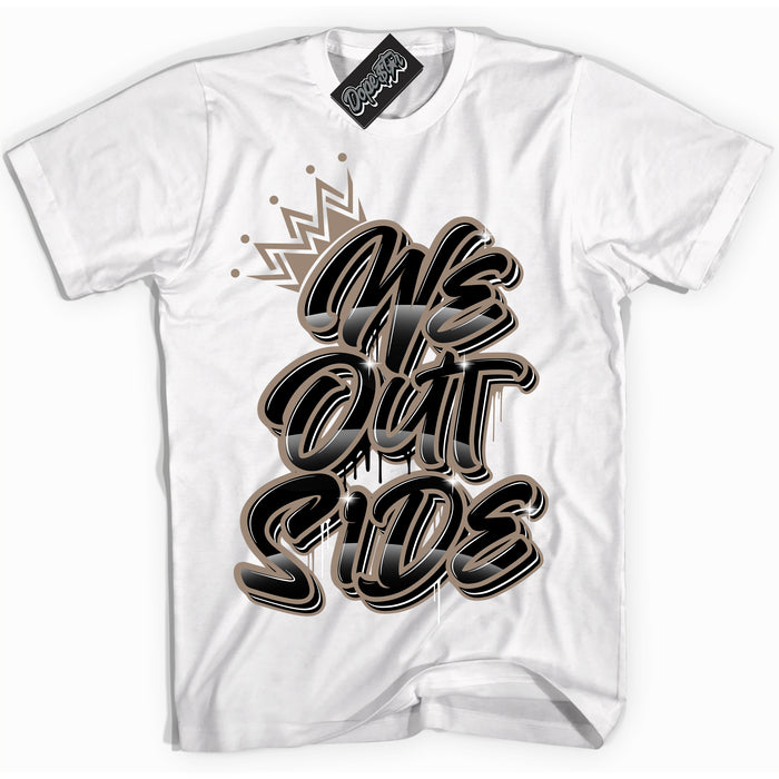 Cool White Shirt with “ We Outside ” design that perfectly matches Latte 1s Sneakers.