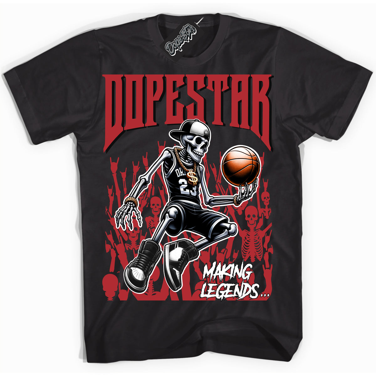 Cool Black Shirt with “ Making Legends ” design that perfectly matches Lost And Found 1s Sneakers.