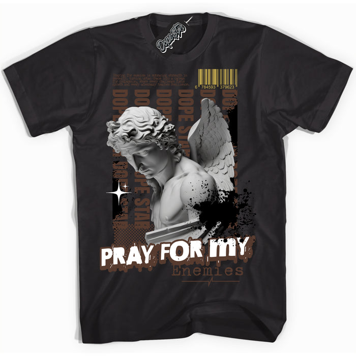 Cool Black Shirt with “ Pray Enemies” design that perfectly matches Palomino 1s Sneakers.