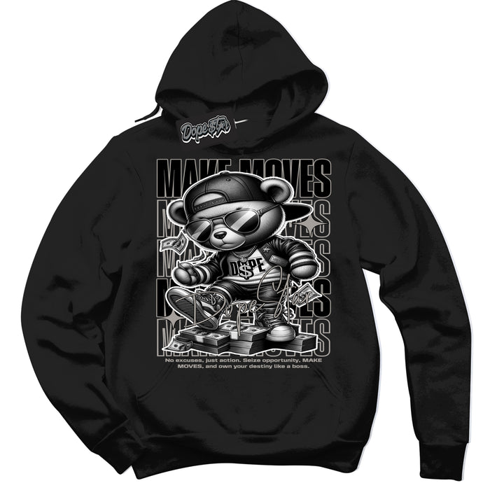 Cool Black Hoodie with “Make Moves” design that Perfectly Matches Satin Shadow 1s Jordans.
