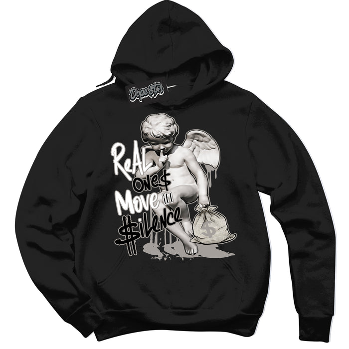 Cool Black Hoodie with “Real Ones Cherub” design that Perfectly Matches Satin Shadow 1s Jordans.