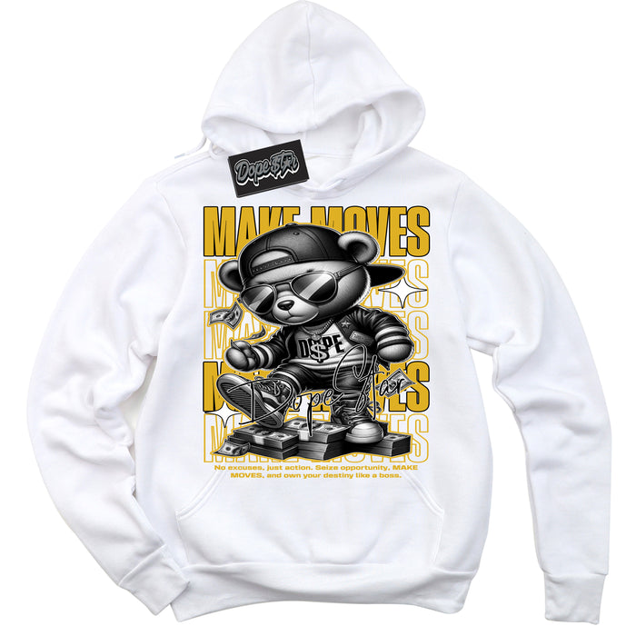 Cool White Hoodie with “ Makin Moves ”  design that Perfectly Matches Taxi 1s Sneakers.
