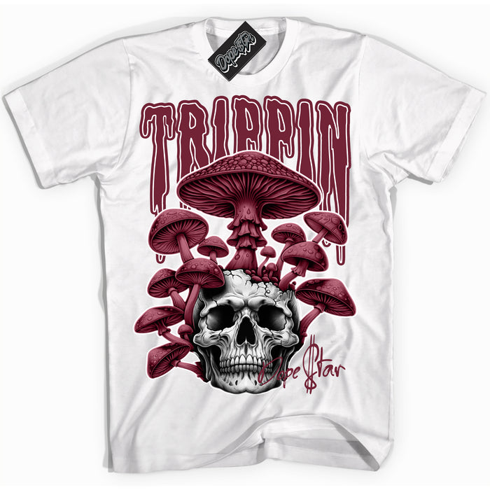 Cool White Shirt with “Trippin” design that perfectly matches the Team Red 1s Sneakers.