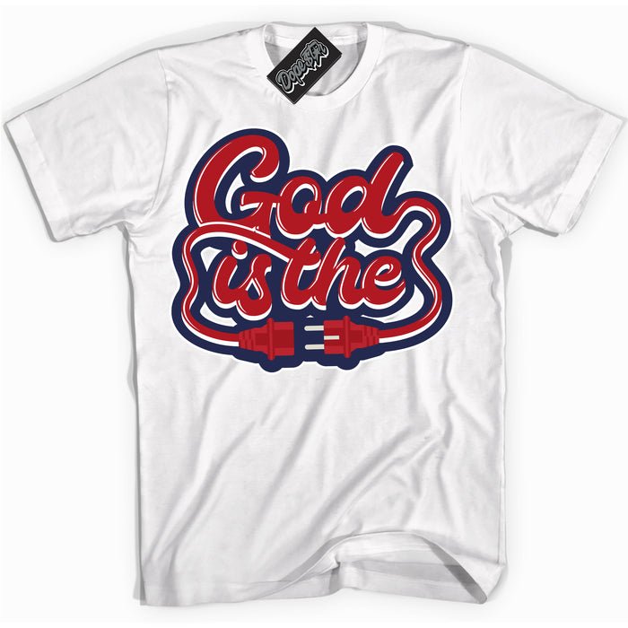 Cool White Shirt with “God Is The” design that perfectly matches the Howard University 1s Jordans.