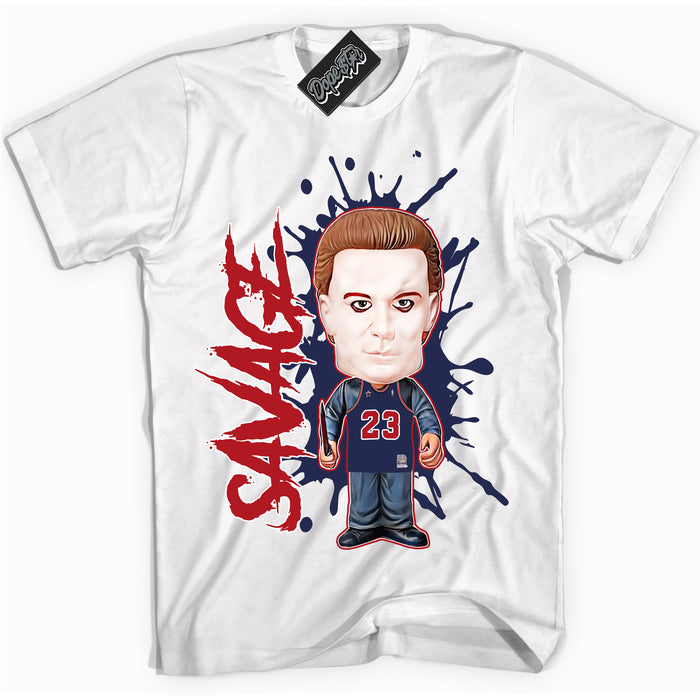Cool White Shirt with “Savage” design that perfectly matches the Howard University 1s Jordans.