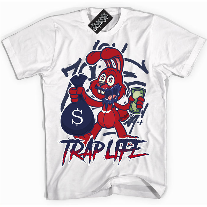 Cool White Shirt with “Trap Rabbit” design that perfectly matches the Howard University 1s Jordans.