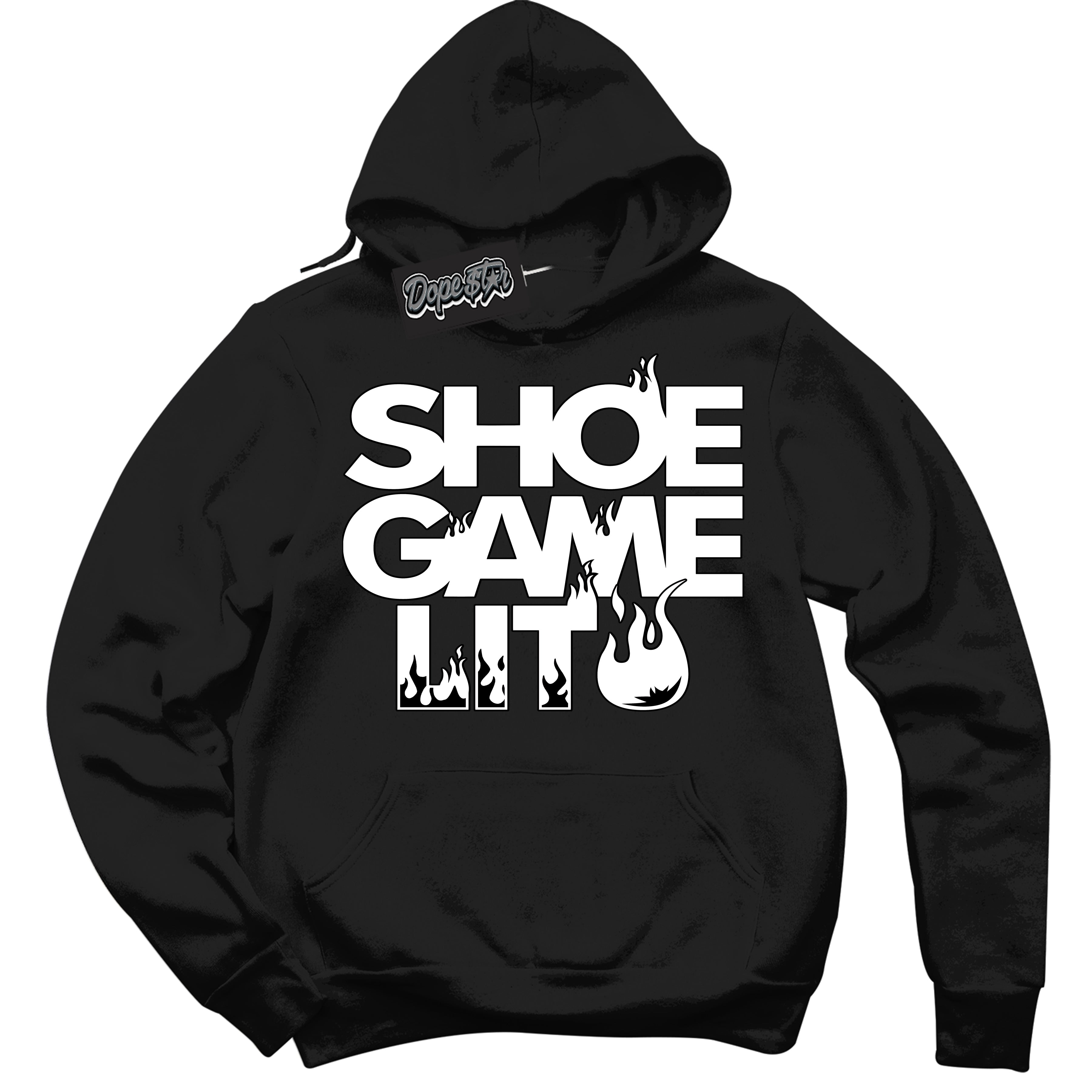 Cool Black Hoodie with “ Shoe Game Lit '' design that Perfectly Matches  Black Phantom 1s Sneakers.
