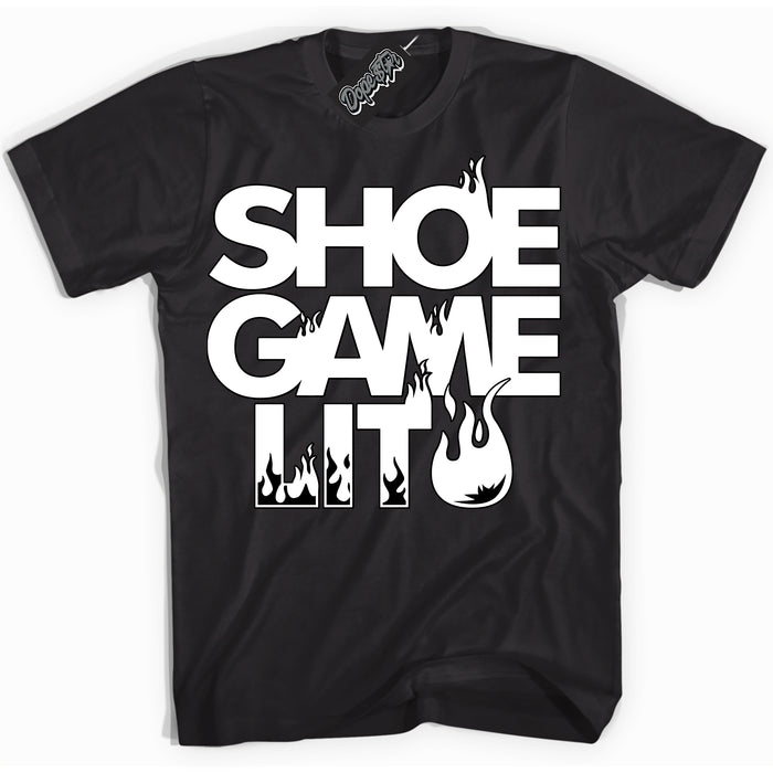 Cool Black Shirt with “ Shoe Game Lit ” design that perfectly matches Black Phantom 1s Sneakers.
