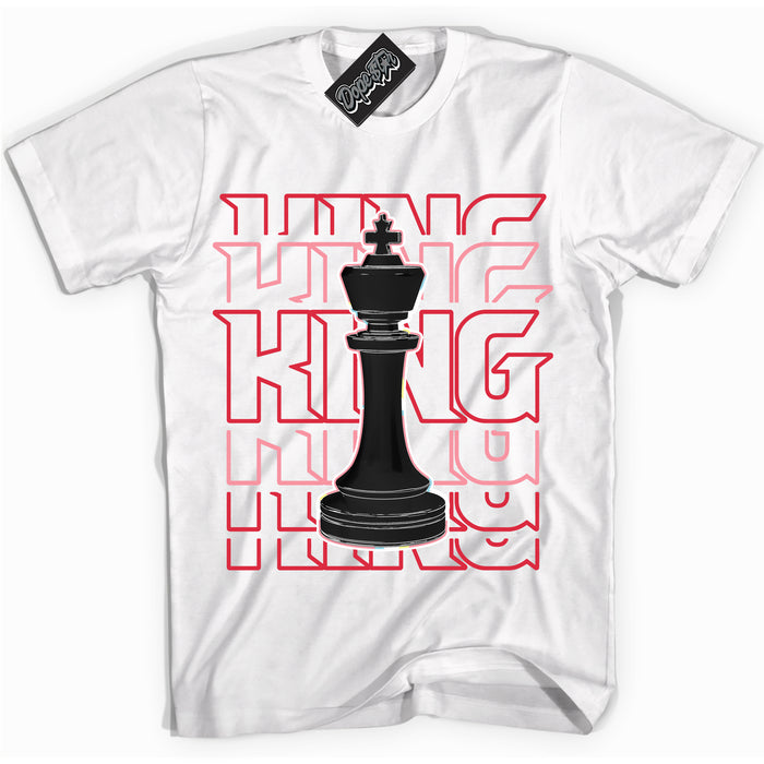 Cool White graphic tee with “ King Chess ” design, that perfectly matches Spider-Verse 1s sneakers 
