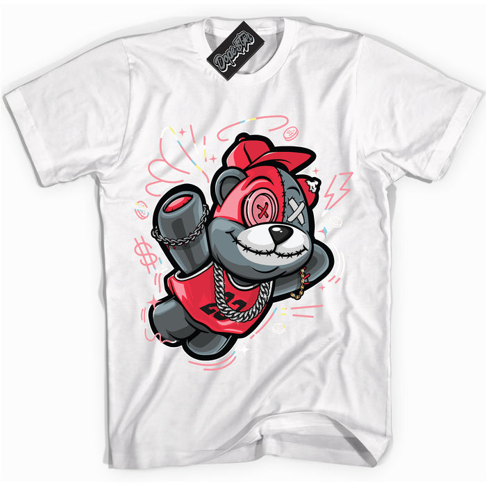 Cool White graphic tee with “ Slam Dunk Bear ” design, that perfectly matches Spider-Verse 1s sneakers 