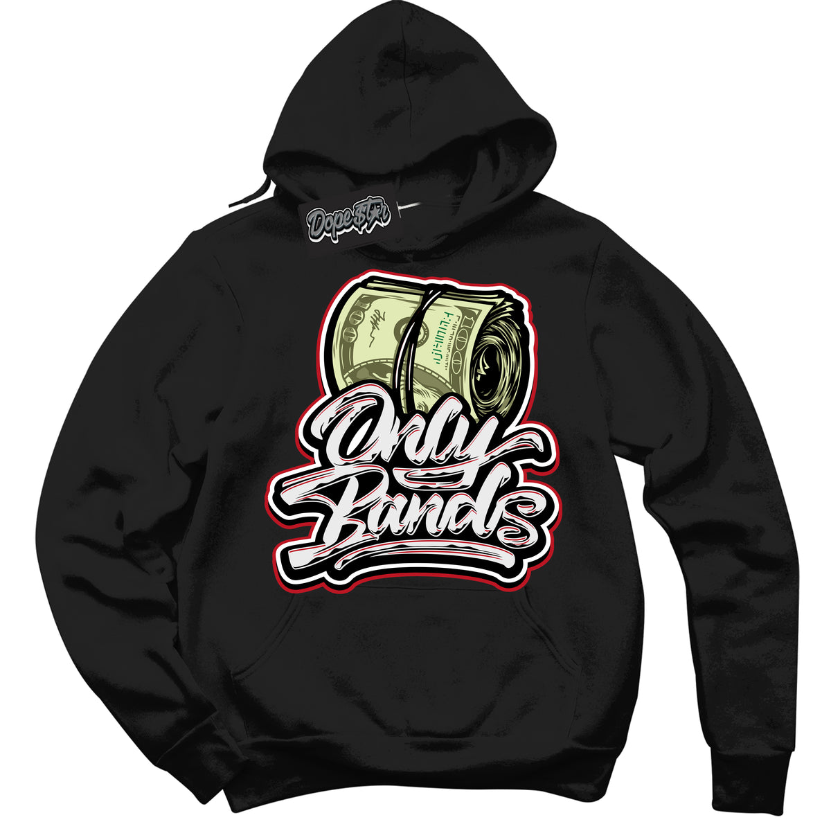 Cool Black Hoodie with “ Only Bands ”  design that Perfectly Matches Trophy Room 1s Jordans.
