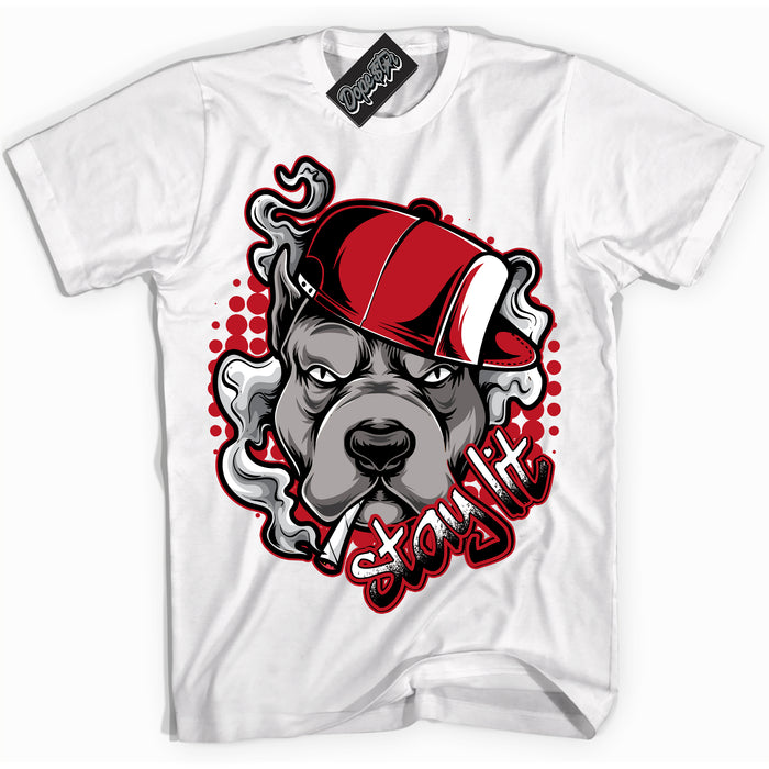 Cool White Shirt with “ Stay Lit ” design that perfectly matches Trophy Room 1s Jordans.
